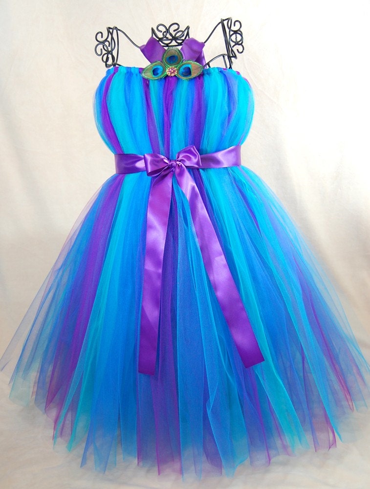 Atutudes Pretty in Purple Peacock Tea-Length Tutu Dress