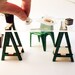 Miniature IKEA Inspired VIKA Desk Kit for 1:12 Scale Modern Dollhouse in Wood
