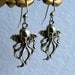 Cthulhu earrings, antiqued silver