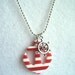 Anchors Away Necklace, Red Striped
