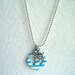 Anchors Away Necklace, Light Blue Striped
