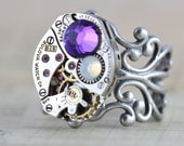Mothers Ring CUSTOM Birthstone Ring Steampunk Ring Personalized Grandmothers Ring
