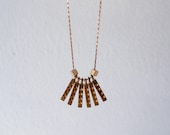 Livia - simple geometric vintage brass stick charm everyday necklace