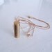 Drie - vintage brass geometric tube and brass bead double necklace