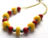 Bright Yellow Stone Necklace - Fiesta in the Streets