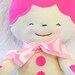 Kids Sugar Cookie Plush Rag Doll in Vanilla with Pink Icing