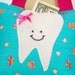 Girl's Tooth Fairy Pillow Tooth Fairy Gift in Turquoise Blue and Hot Pink