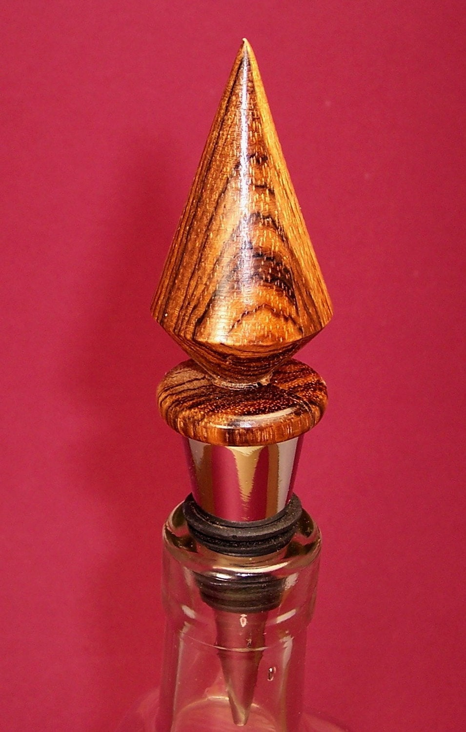 Bottle Stopper Zebrawood Arrowhead shape