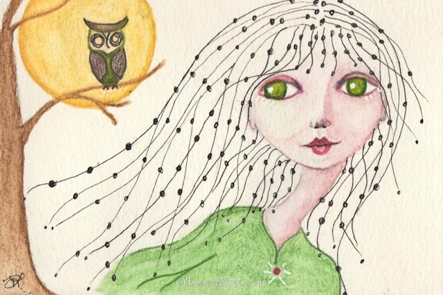 Beads in Her Hair Greeting Card