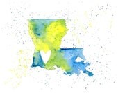 Louisiana Love - Art Print 10x8 inch-Wall Art-Home decor-state poster