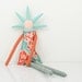 Plush - funky handmade doll With coll Haircut in Natural earth tones,Blue, turquoise, orange and red flowers