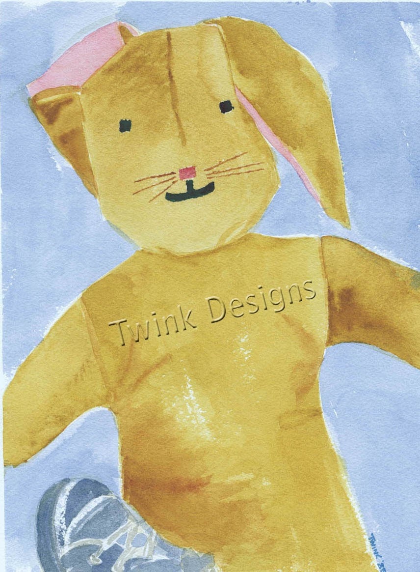 Velveteen  SQ007 - 5 1/2 X 5 1/2 This is a blank card with rabbit on front