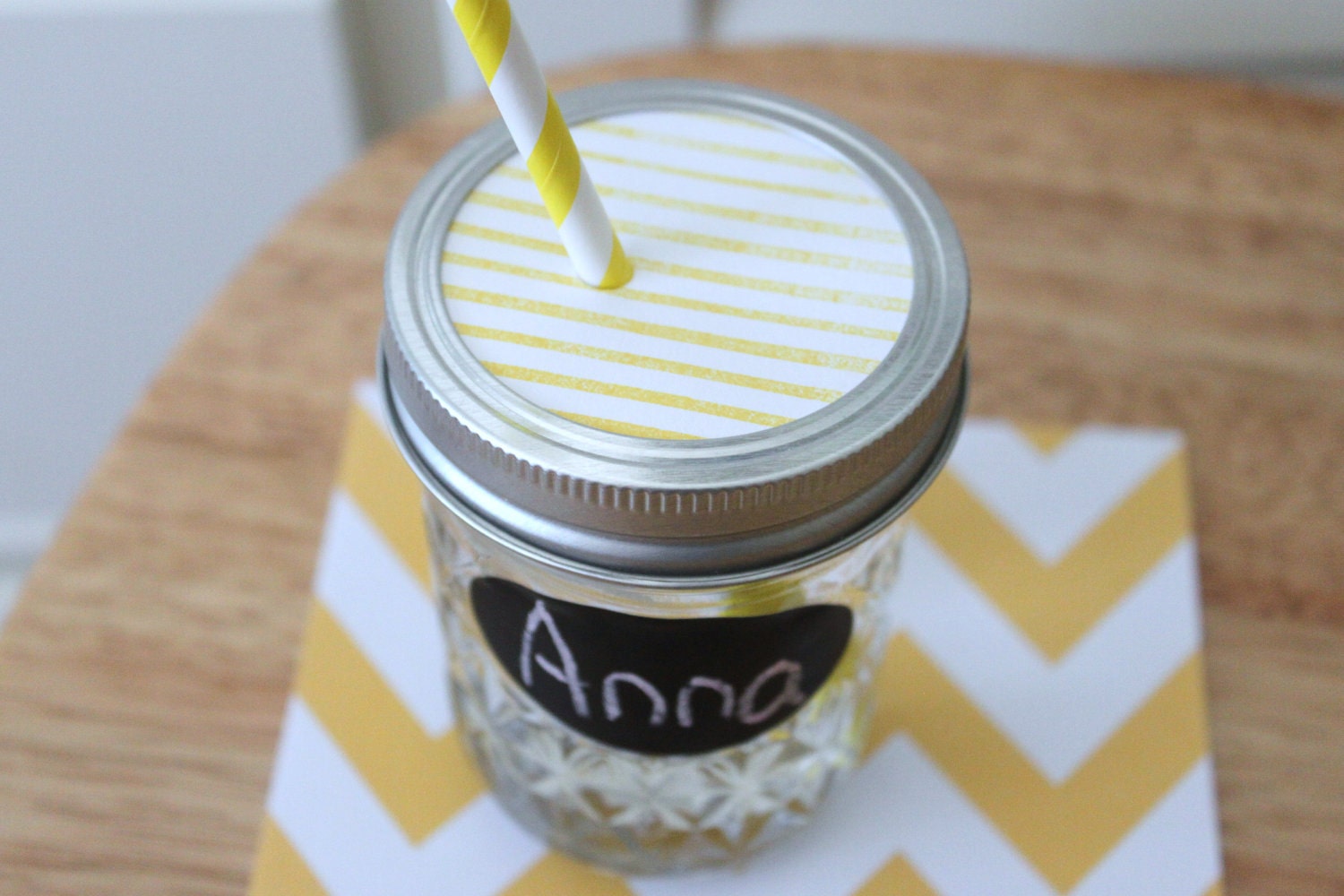 10 Mason Jar LIDS for Drink Tumblers Cups Glasses Table Setting Stripes Shabby Chic Kids Birthday Party Wedding Baby Bridal Shower Favors Il_170x135