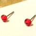 Light Siam Red Swarovski Crystal Surgical Steel Stud Earrings