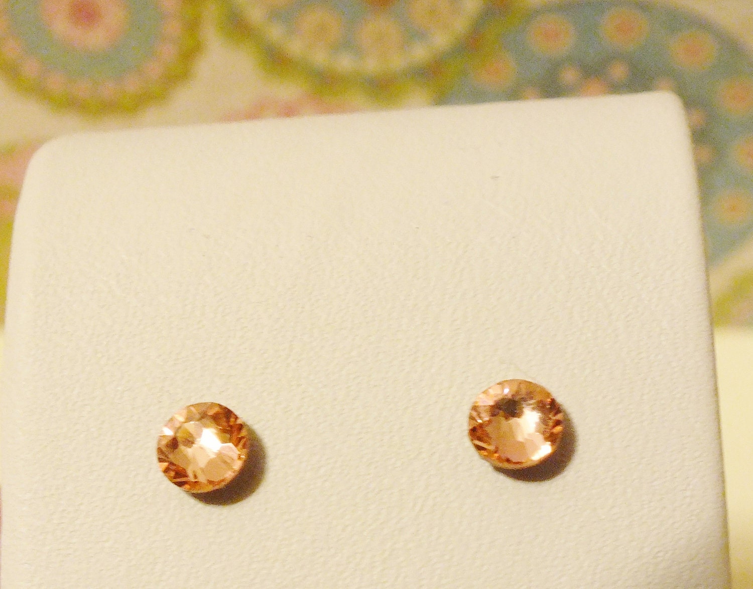 Rose Peach 4.8mm Swarovski Crystal Surgical Steel Stud Earrings