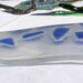 recycled flask bottle with blue glass accents spoon rest