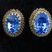 Vintage AUSTRIA Blue Crystal Rhinestone Earrings