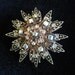 Vintage Layered Topaz, Clear and Ab Rhinestone Brooch
