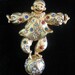 SALE - Vintage Articulated Rhinestone Clown Brooch