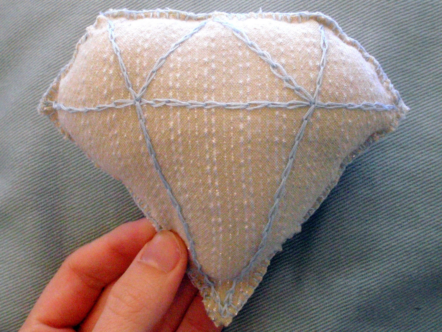 Diamond Tiny Hand Embroidered Pillow