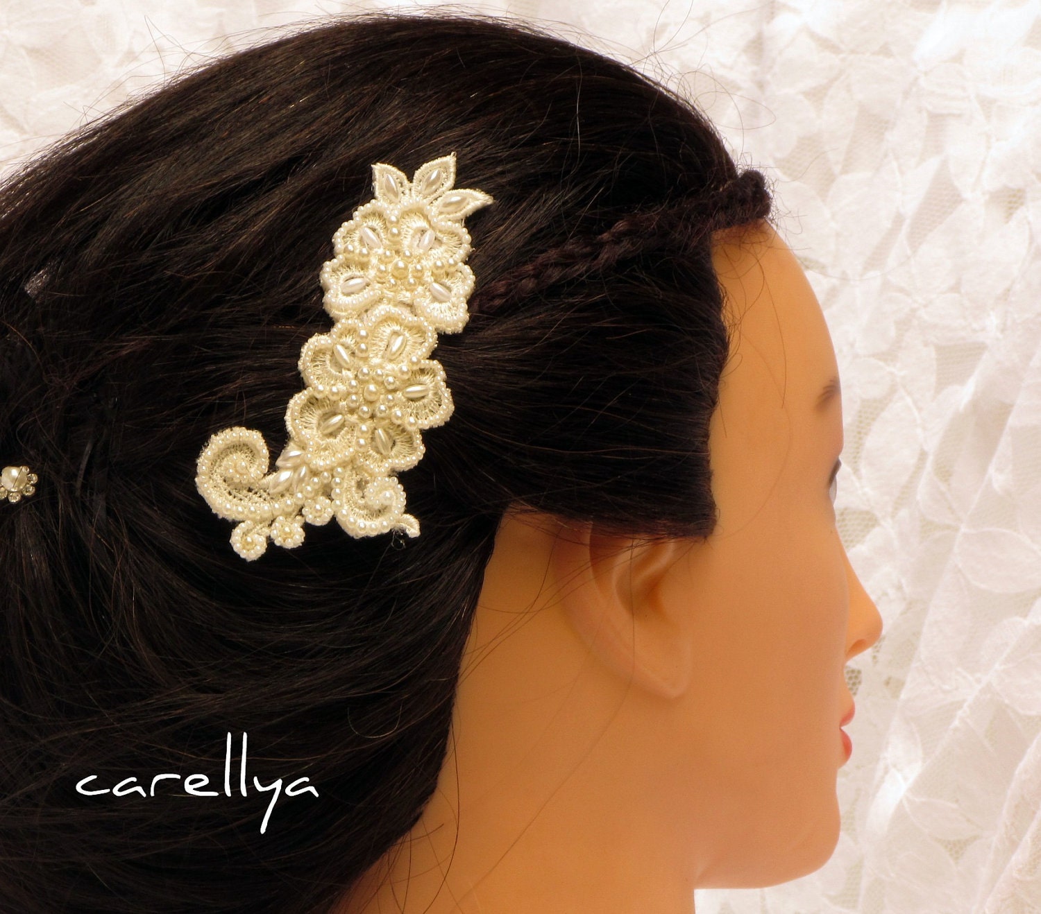 Bridal Lace Headpiece - Vintage Lace Wedding Hair Accessories - Express Shipment