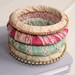 Pretty Vintage Style Ribbon Wrapped Bangles, french ribbon, vintage lace, gift for her, bridesmaids bangles, shabby chic bangles