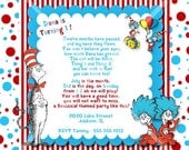 Dr. Seuss Cat In The Hat Birthday Invitation - PRINTABLE INVITATION DESIGN