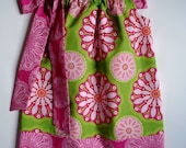 Girls pillowcase dress Gypsy Bandana in Lime Kaleidoscope sizes 6 month- 4T by Baby Harrill
