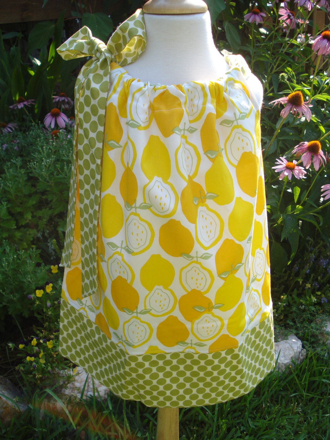 Girls Pillowcase Dress Juicy Lemons by Alexander Henry custom made by Baby Harrill