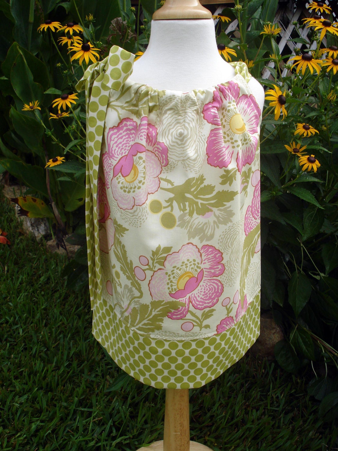 Girls Pillowcase Dress Amy Butler Fresh Poppies fabric custom made by Baby Harrill