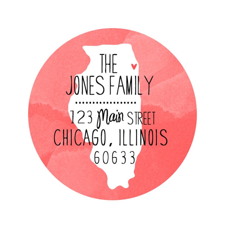 Hometown Heart Address Labels - Digital File