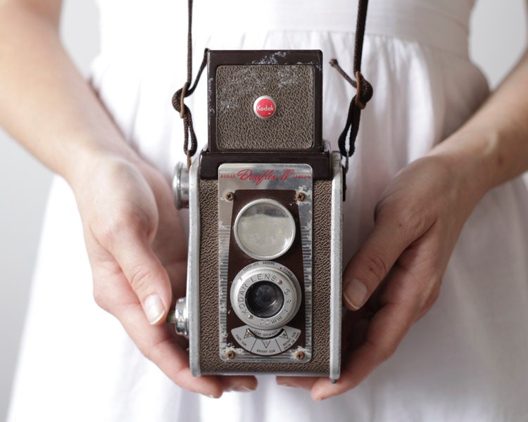 Vintage Camera - Chocolate Brown Kodak Duaflex IV Twin Lens