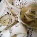 Cottage SongPoms - Set of 4 Sheet Music Ornaments
