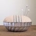 Jello Mold Pincushion - Rustic Cotton Blue Stripe