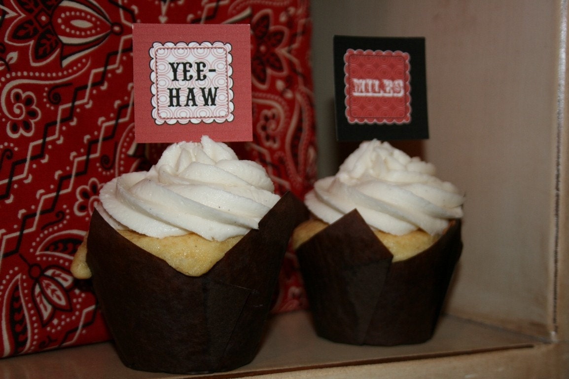western cupcake toppers