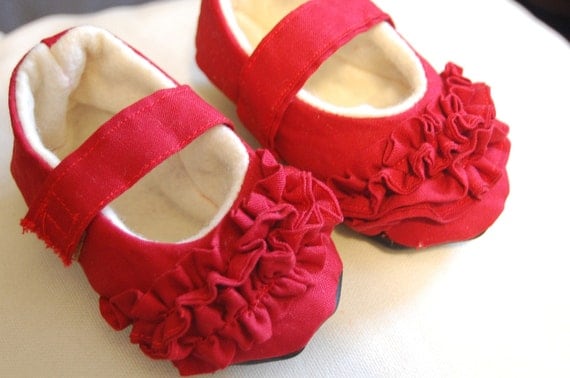 Red Ruffle Mary Janes