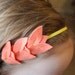 Leaves Headband in Coral Pink/Yellow Band