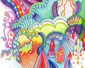 Storms Bring Rainbows - an Archival Art Print inspired by rainy weather and positive experiences on the horizon