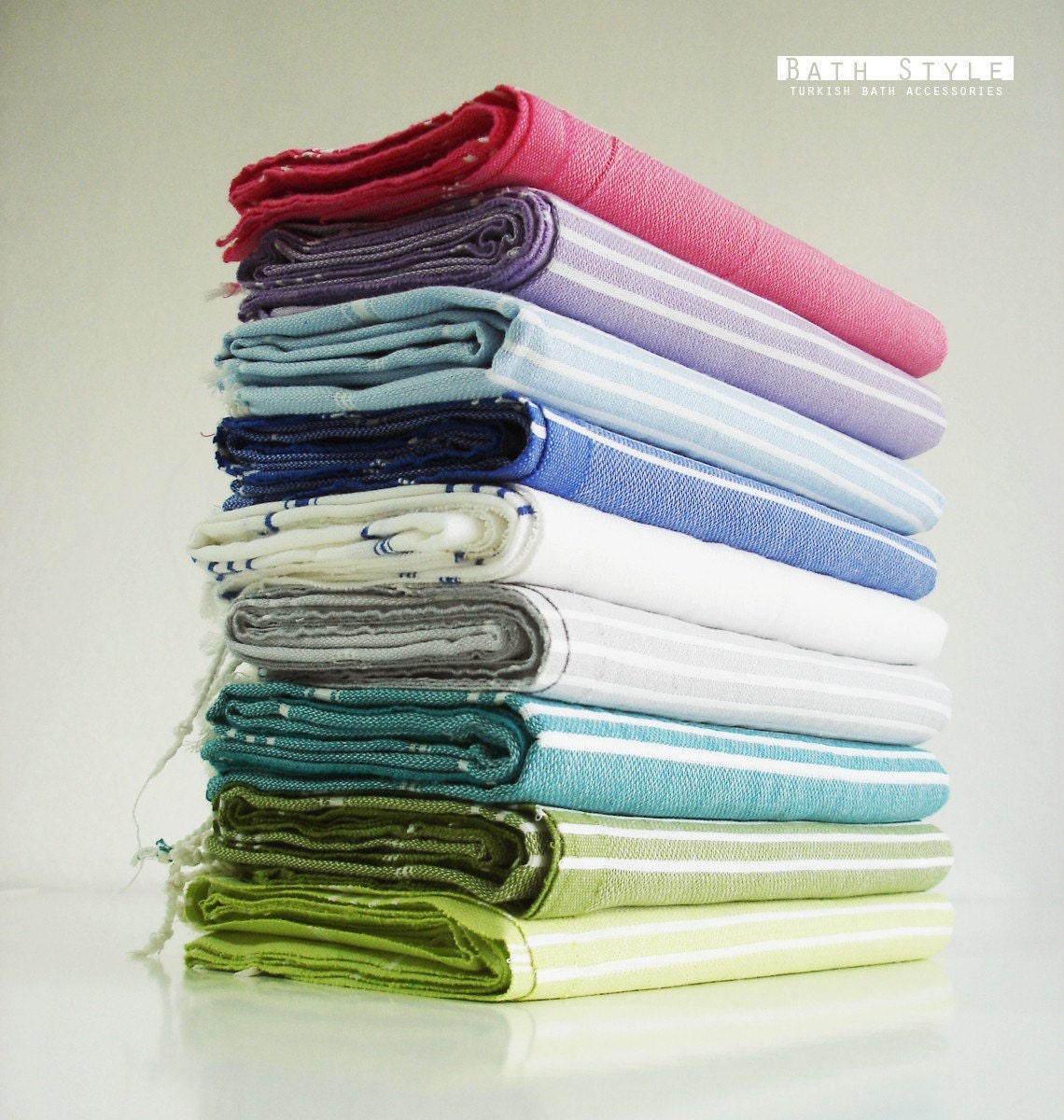 Turkish BATH Towel - Classic Peshtemal - Red striped