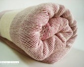 Bathstyle Turkish BATH Towel Peshtemal and Peshkir Set - SOFT - Claret Red