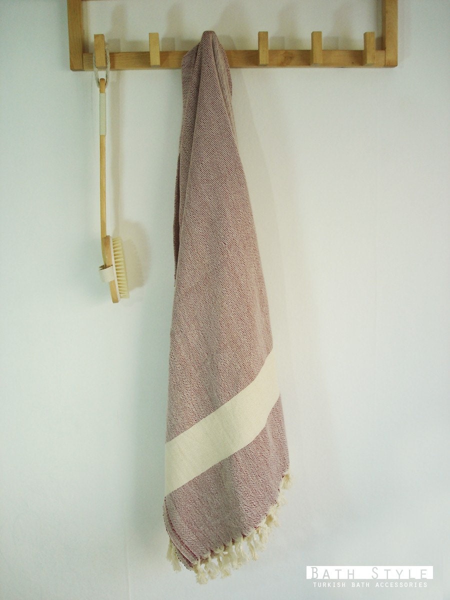 Turkish BATH Towel Peshtemal - SOFT - Claret Red