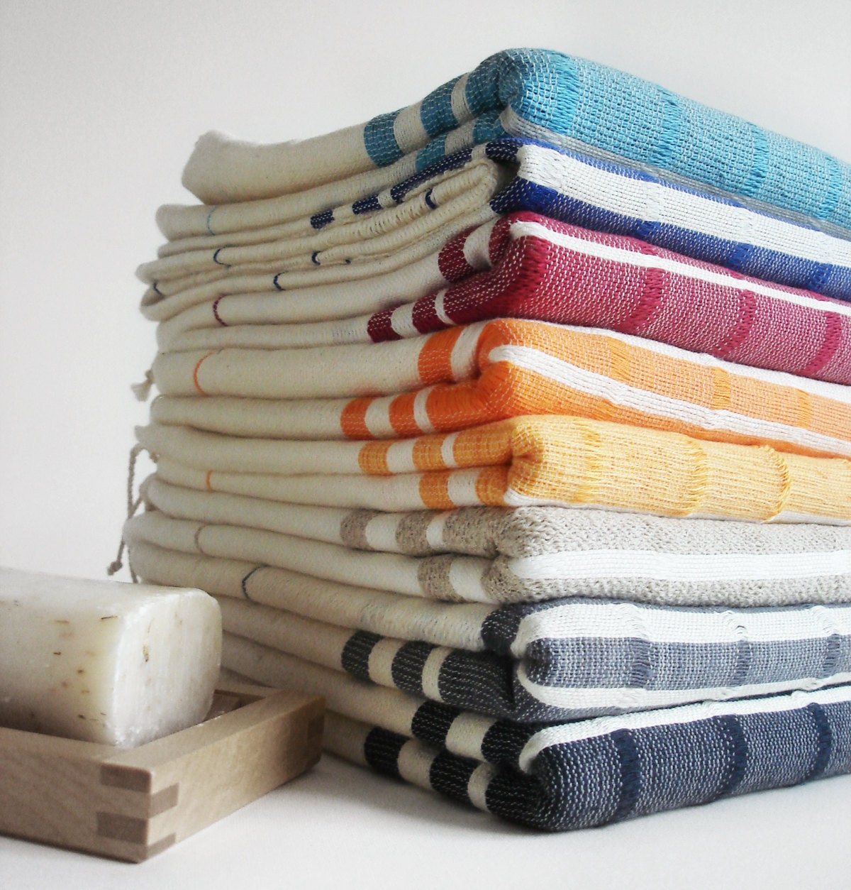 The BEST Quality Turkish BATH Towel Peshtemal -  Bamboo - Navy Blue