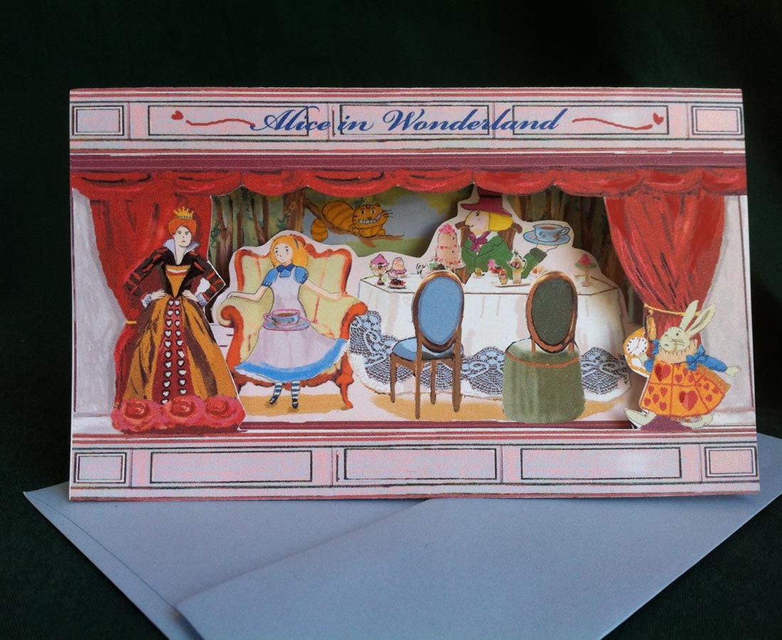 Alice in Wonderland 3D Theatre Greeting Card
