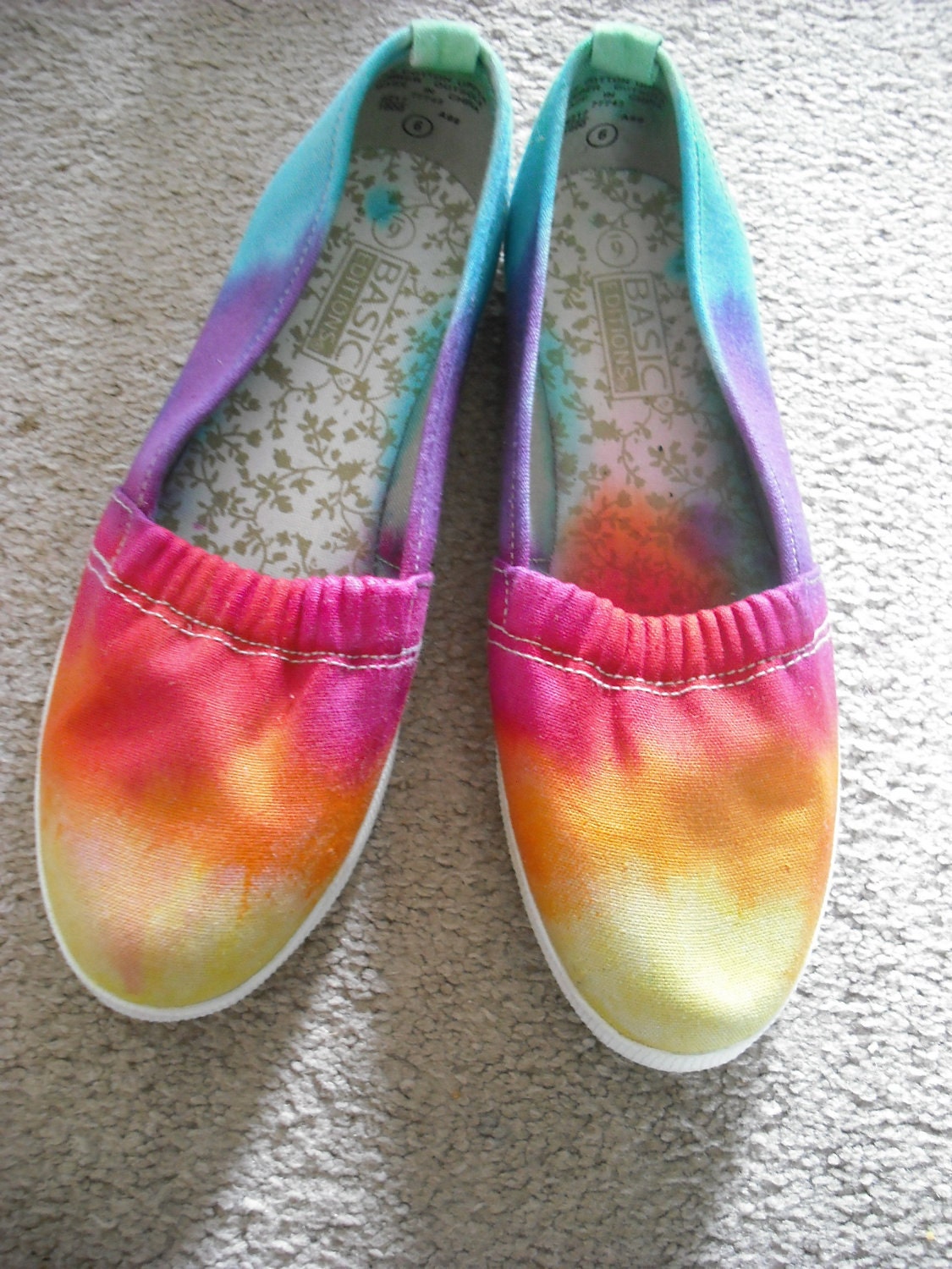 Tie dye slip ons