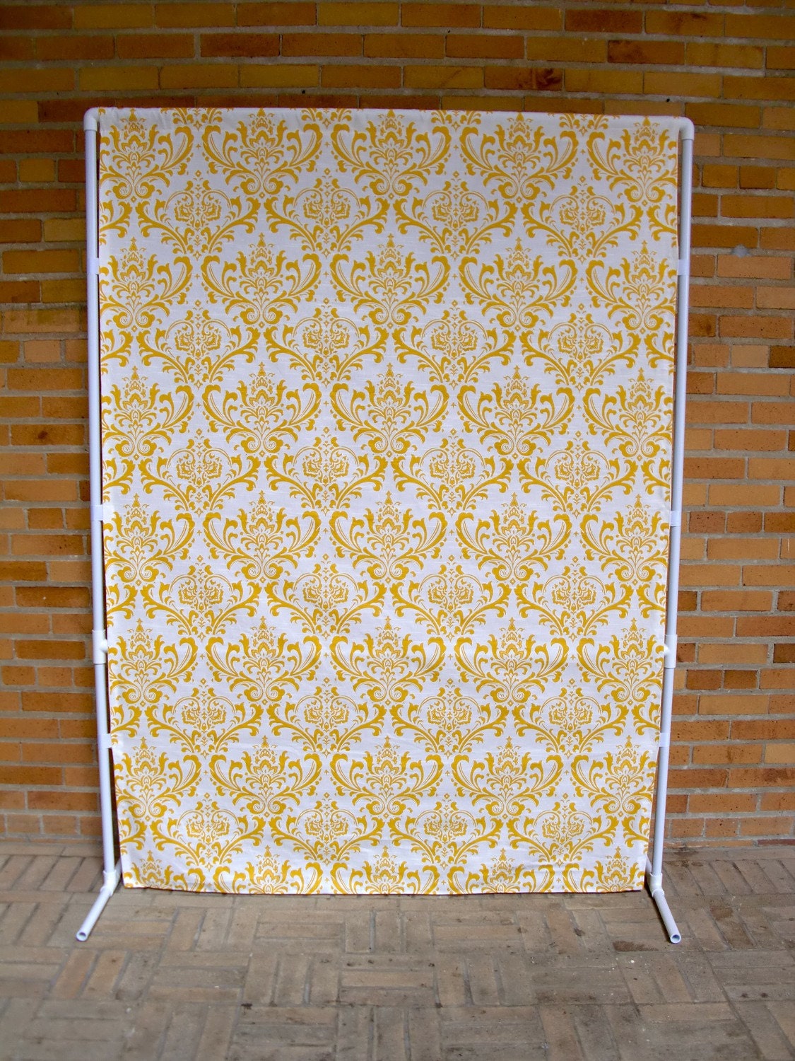 Yellow Damask Photo Booth Backdrop