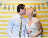 Yellow and White Photo Booth Backdrop and Stand