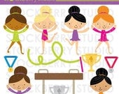 Girl Gymnastics Personal and Commerical Use Clipart Set - INSTANT DOWNLOAD Il_170x135