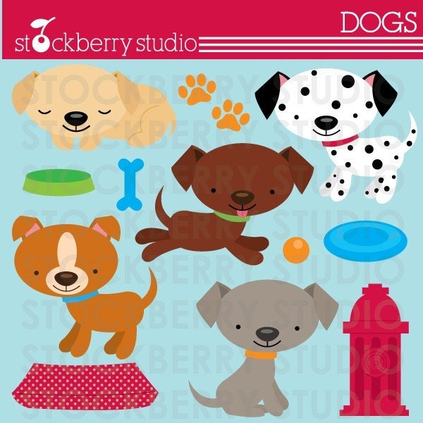 Dogs Personal and Commerical Use Vector Clipart Set Il_570xn