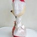 Vintage Santa Claus Mouse Mid Century Flocked Santa Figurine Doll Christmas Decor White Red Plaid Clothes Hat Christmas Doll