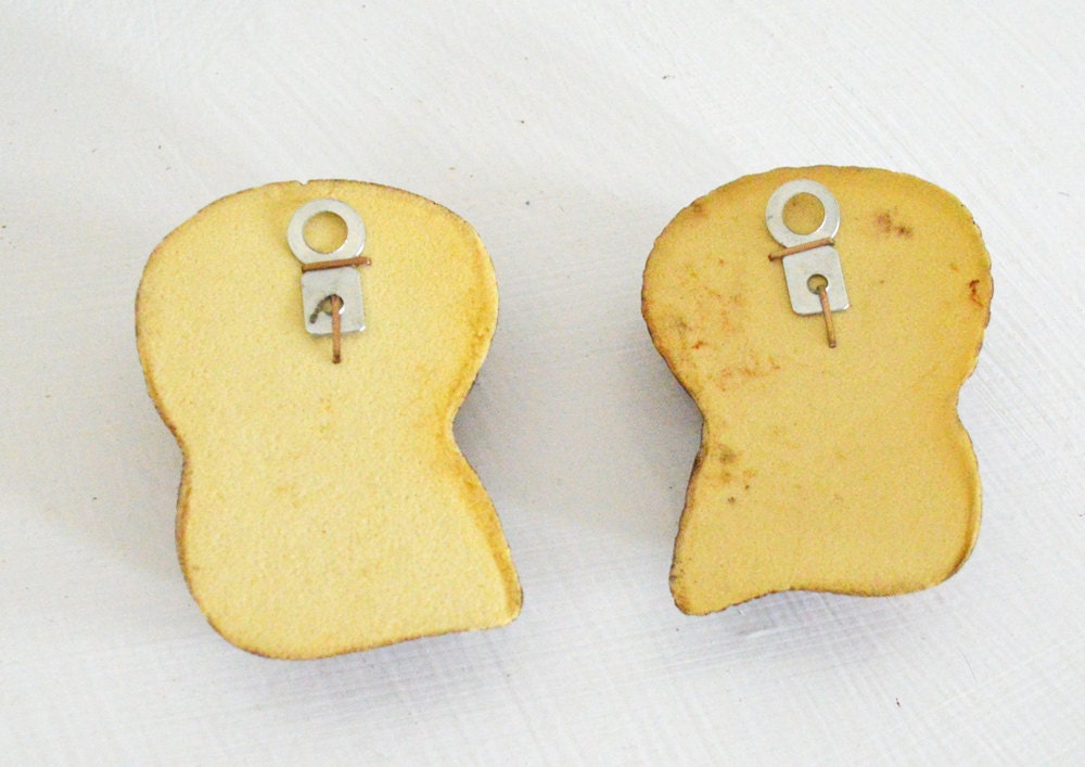 Pair Vintage Owl Plaques Little Foam Craft Woodland Small Bird
